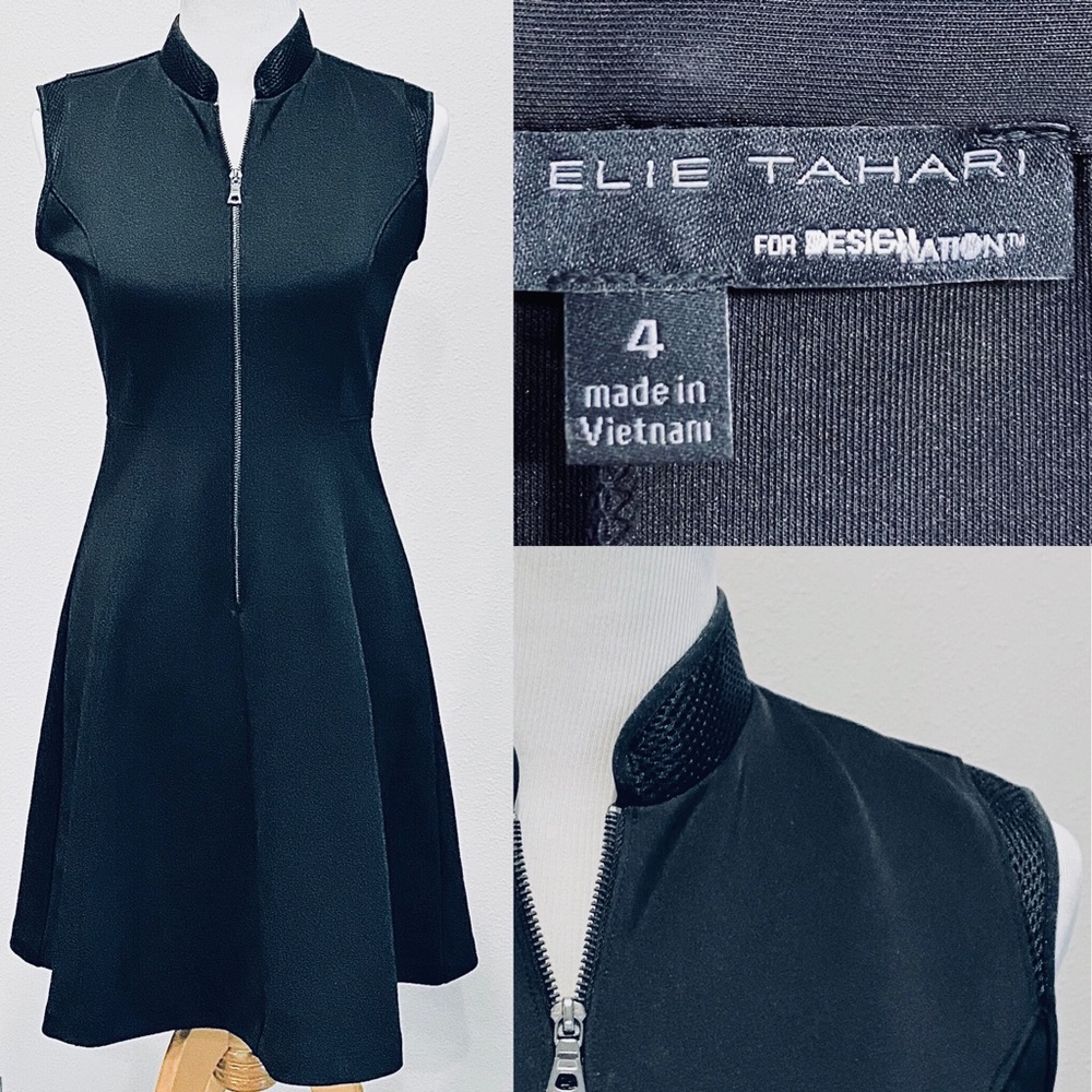 Elie tahari black a-line dress size 4/small